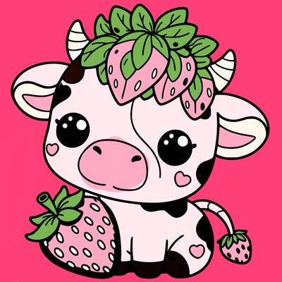 cute strawberry cow
