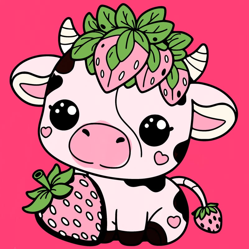 cute strawberry cow