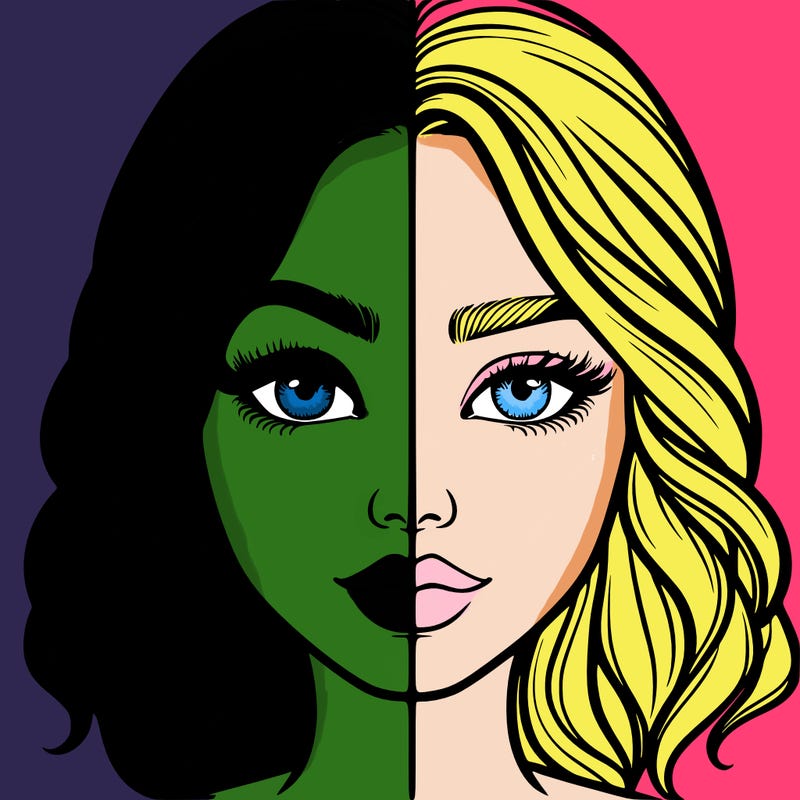 realistic girl split half