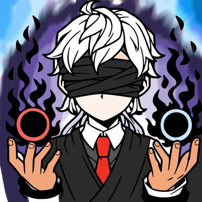 gojo satorou using hallow red hallow blue hallow purple