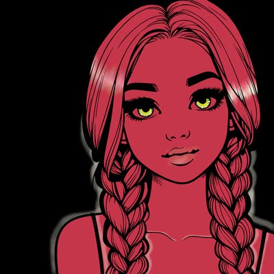 realistic girl with braids