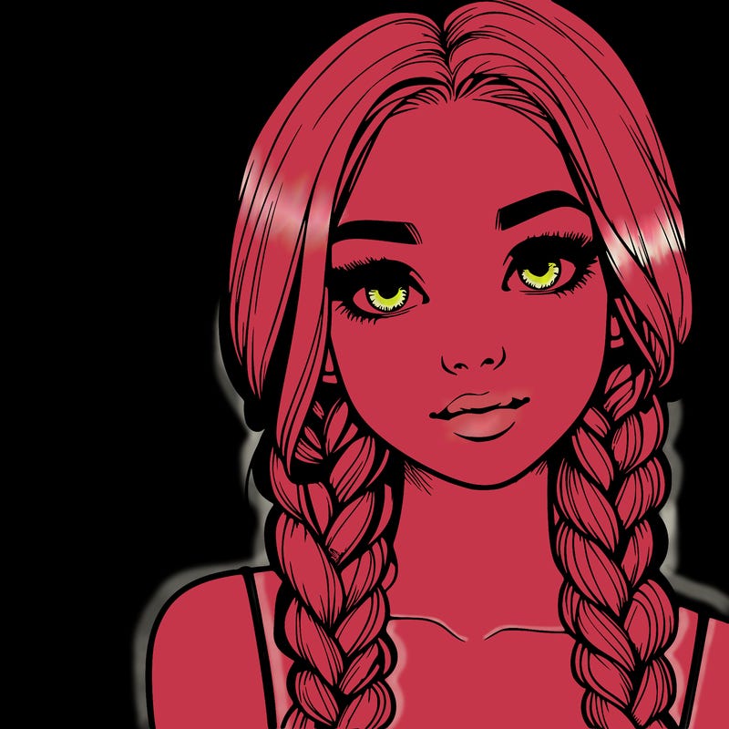 realistic girl with braids