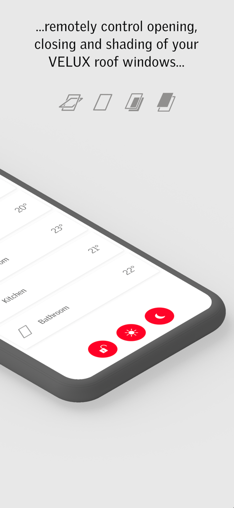 VELUX ACTIVE with NETATMO - VELUX ACTIVE app interface for remote window control and temperature monitoring.