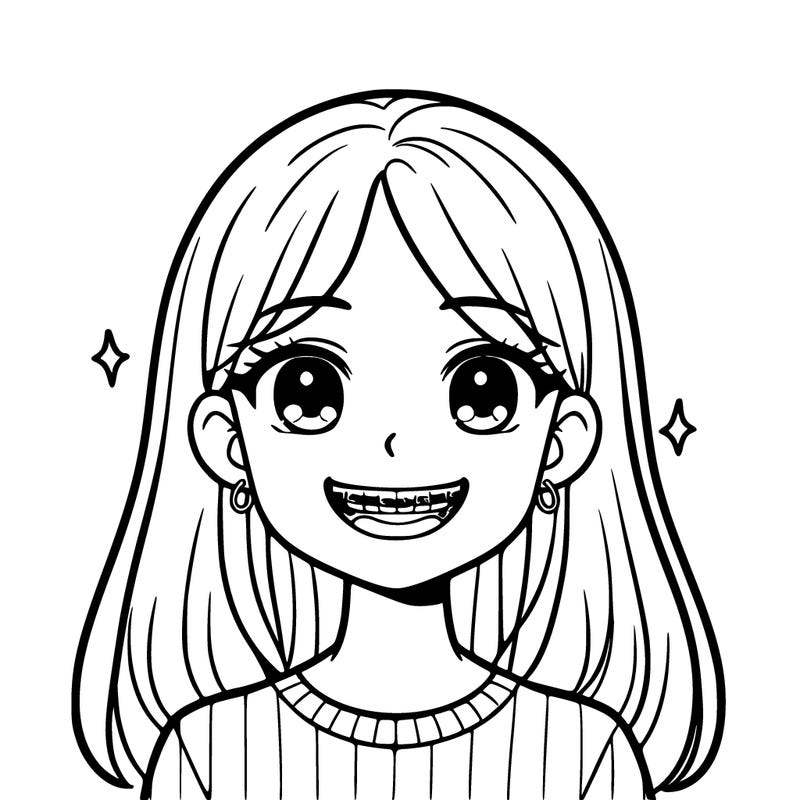 girl with braces smiling