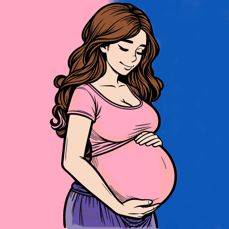 woman heavily pregnant realistic