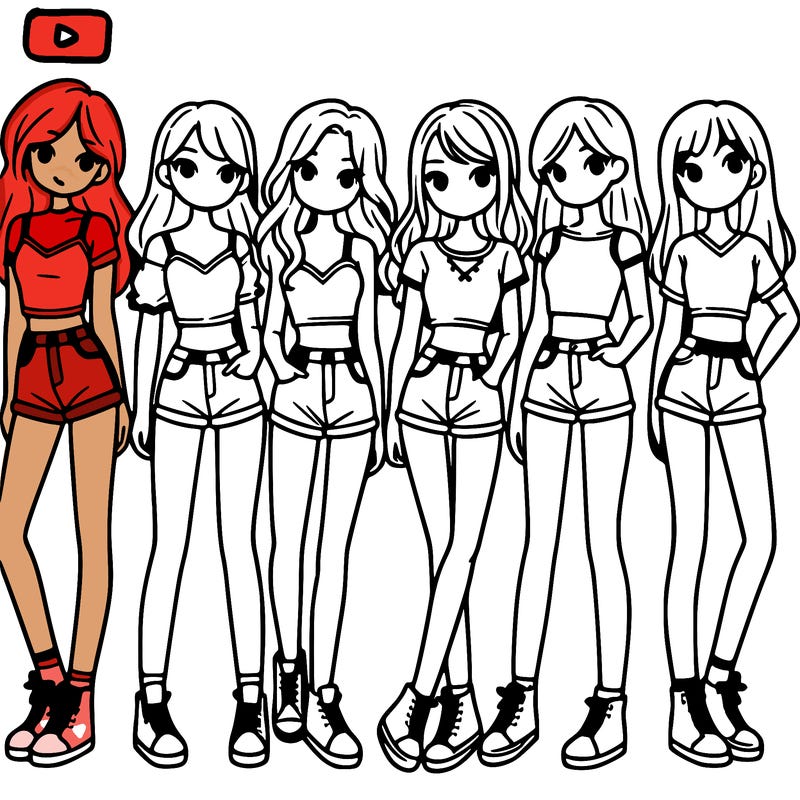 a group of girls wearing crop tops and shorts