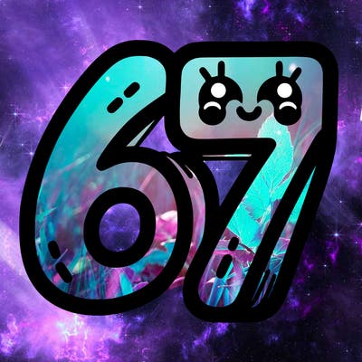 the numbers 67