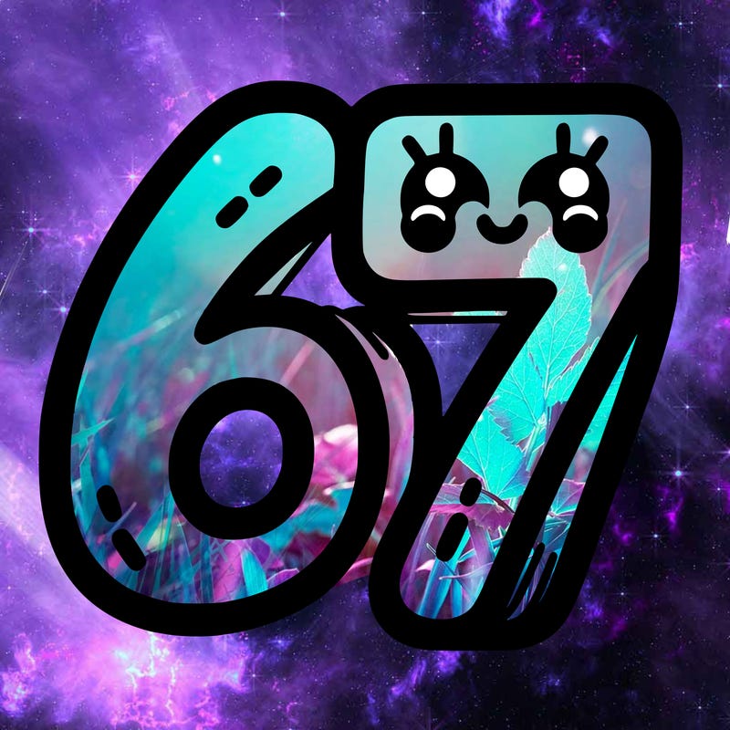 the numbers 67