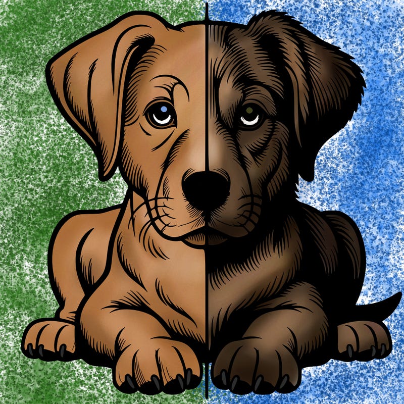 realistic dog split picture