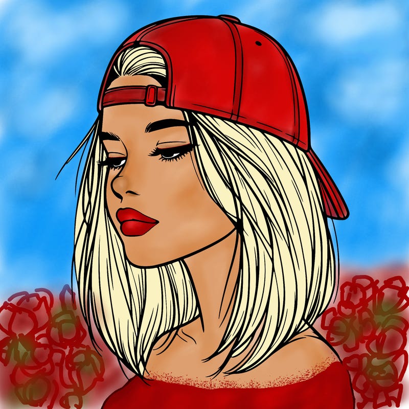 realistic  girl with a backwards hat
