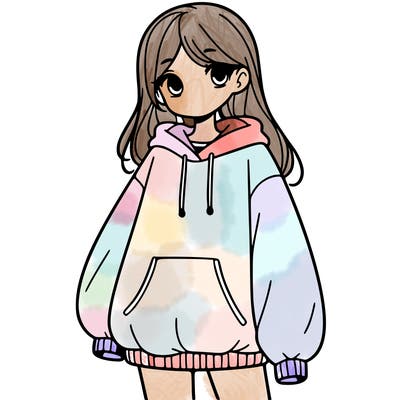 girl with big sweatshirt