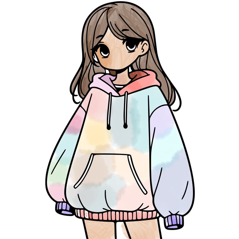 girl with big sweatshirt
