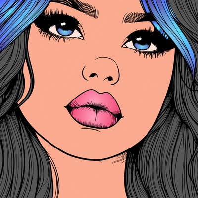 really realistic girl with lips