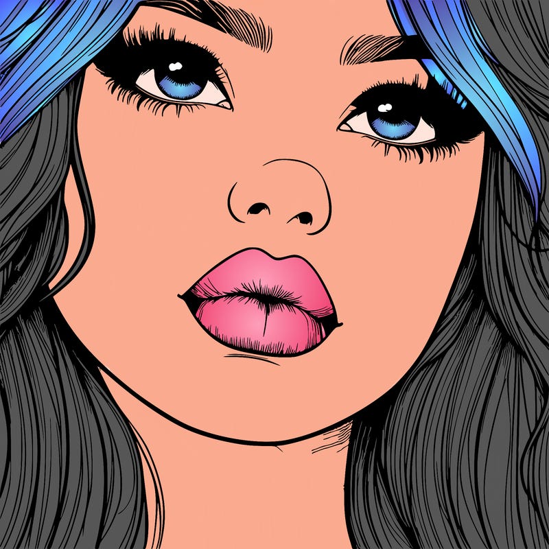 really realistic girl with lips