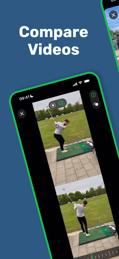 Sports Video Analysis: BitBody - Side by side golf swing analysis in the BitBody app