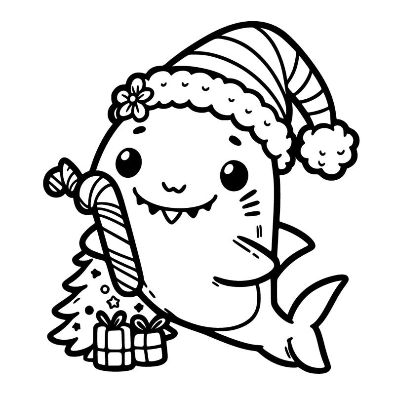 shark christmas cute