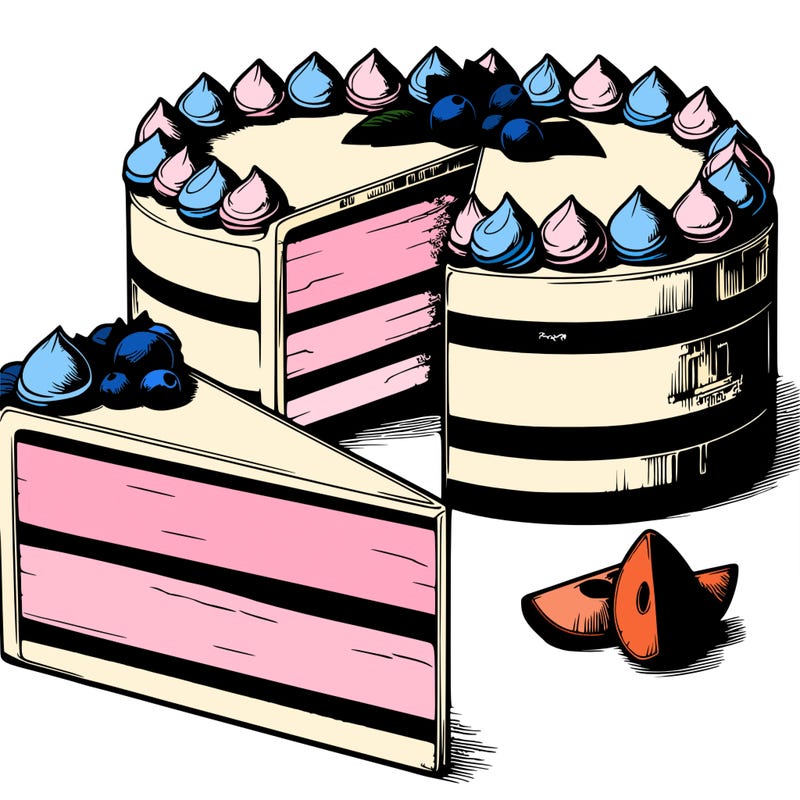 realistic cake slices