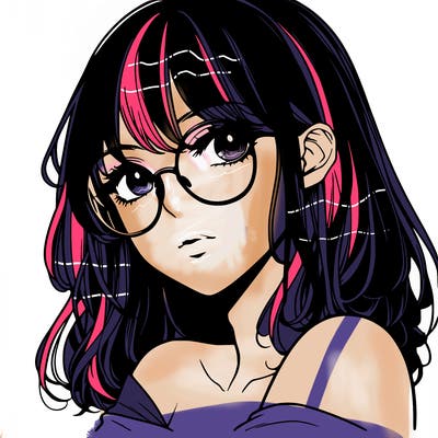 manga woman character with glasses and nice lips