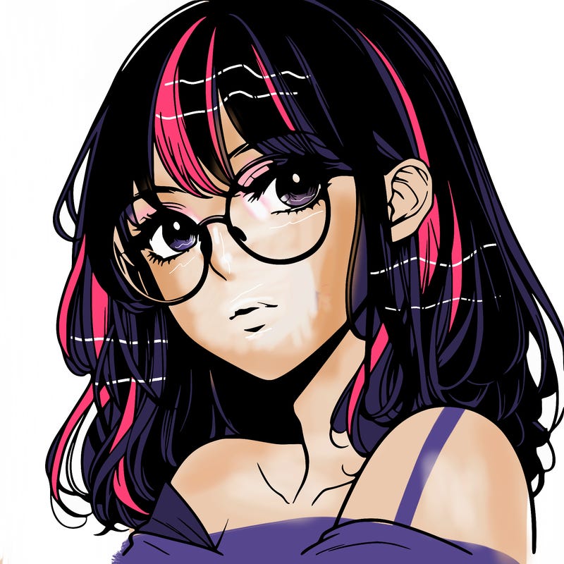 manga woman character with glasses and nice lips
