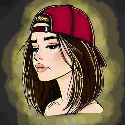 realistic  girl with a backwards hat