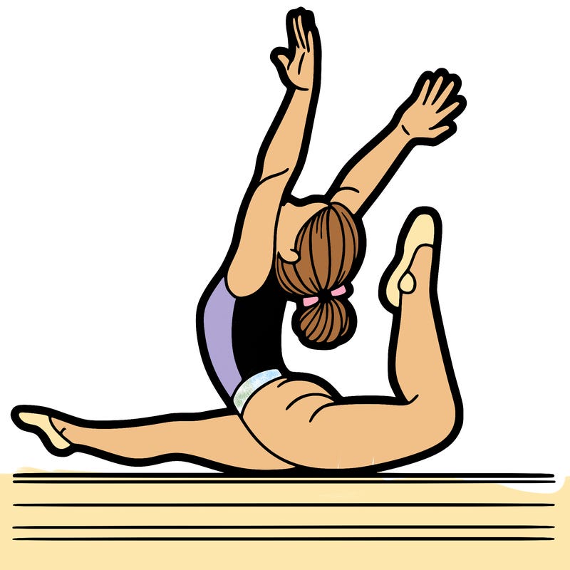 gymnast doing  splits realistic