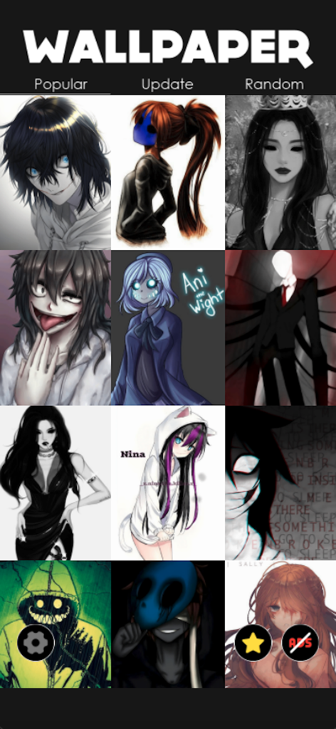 Creepypasta Stories Wallpaper - A gallery of Creepypasta horror wallpapers featuring popular characters like Slender Man and Jeff the Killer