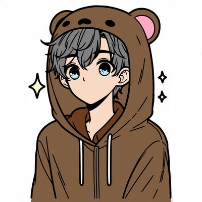 a 17 year old boy in a cute animal hoodie