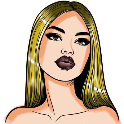 realistic woman with full lips