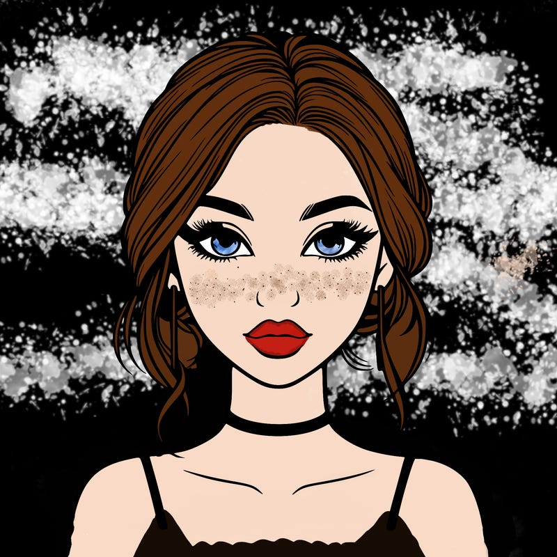 realistic girl with makeup on