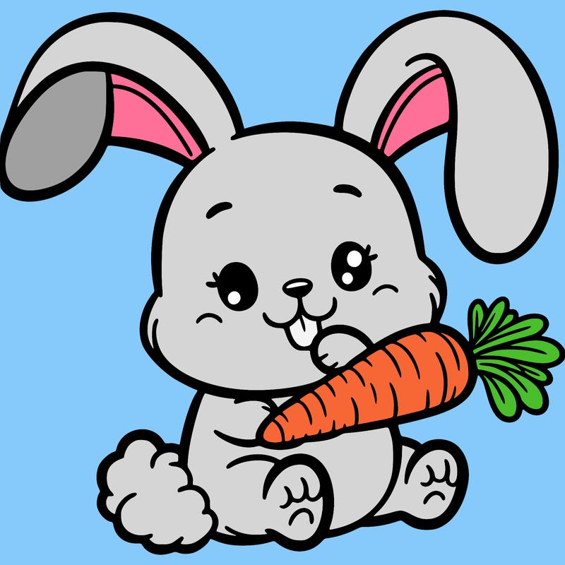 a bunny eating carrot