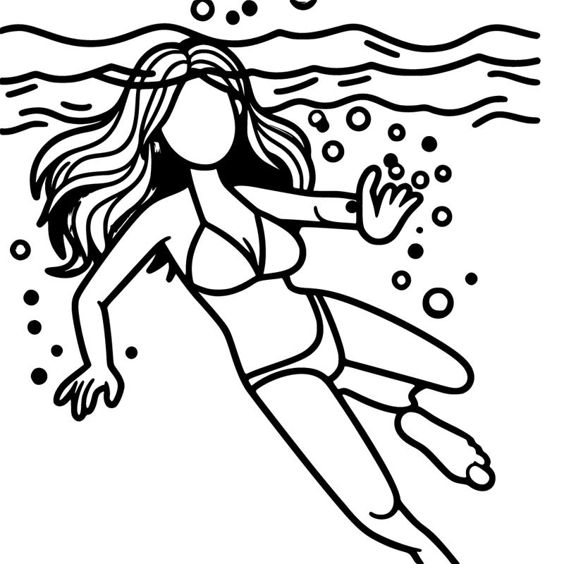 woman drowning underwater
