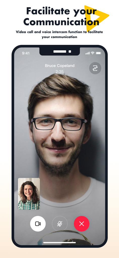 Cable Messenger - Interfaccia di videochiamata di Cable Messenger che mostra due persone in un contesto di comunicazione professionale.