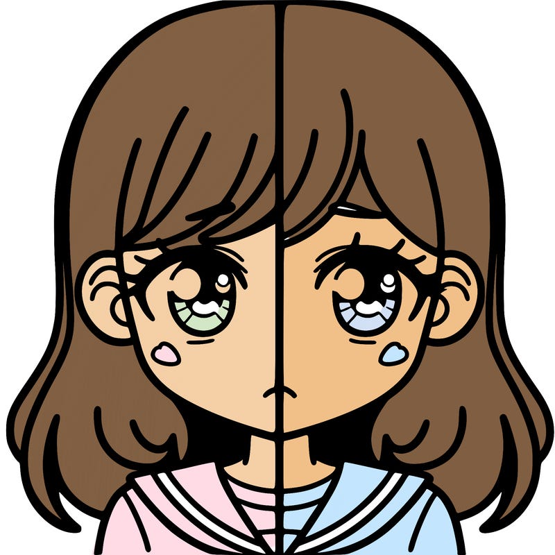 a split of a girl