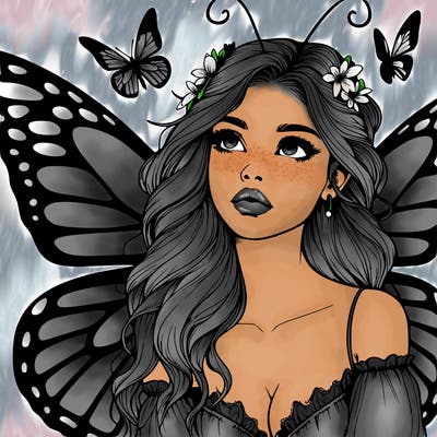 butterfly fairy realistic girl