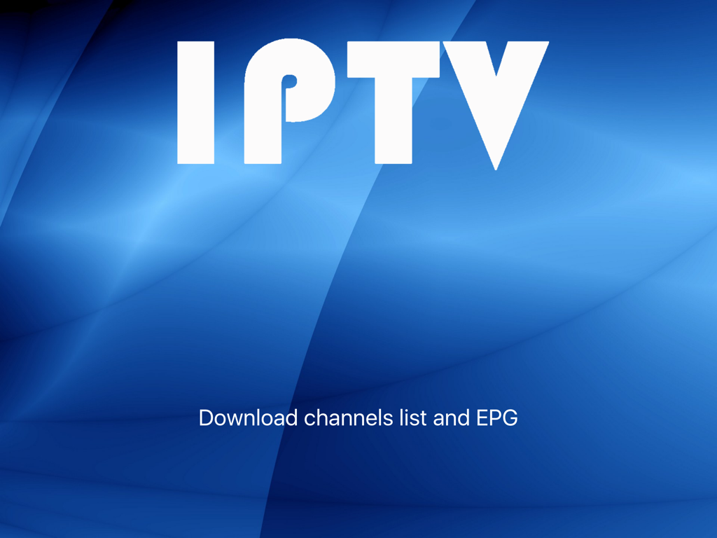 Iptv HD - Iptv HD app splash screen showing options to download channels list and EPG