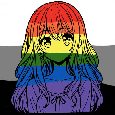 manga girl with long hair