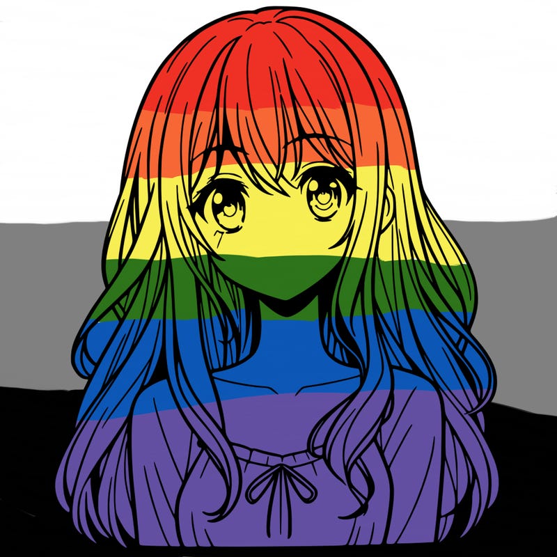 manga girl with long hair