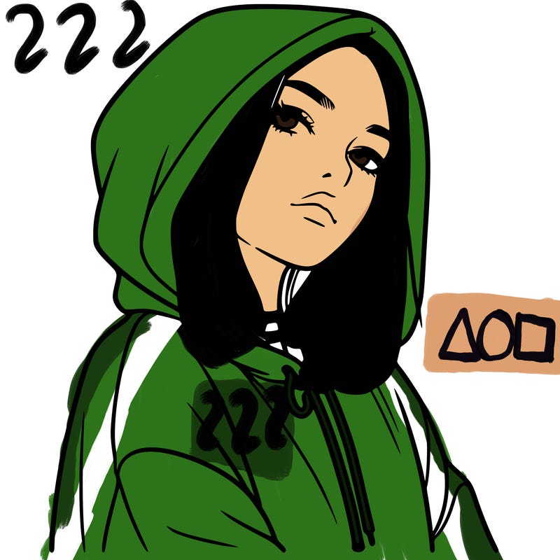 a realistic girl in a hoodie