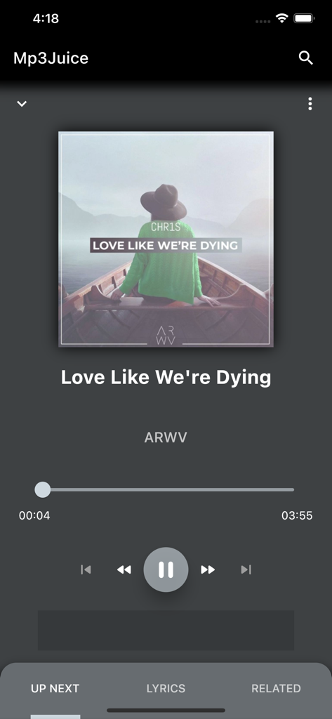 Mp3 Juice - Mp3 Juice music player screen showing song playback controls and album art