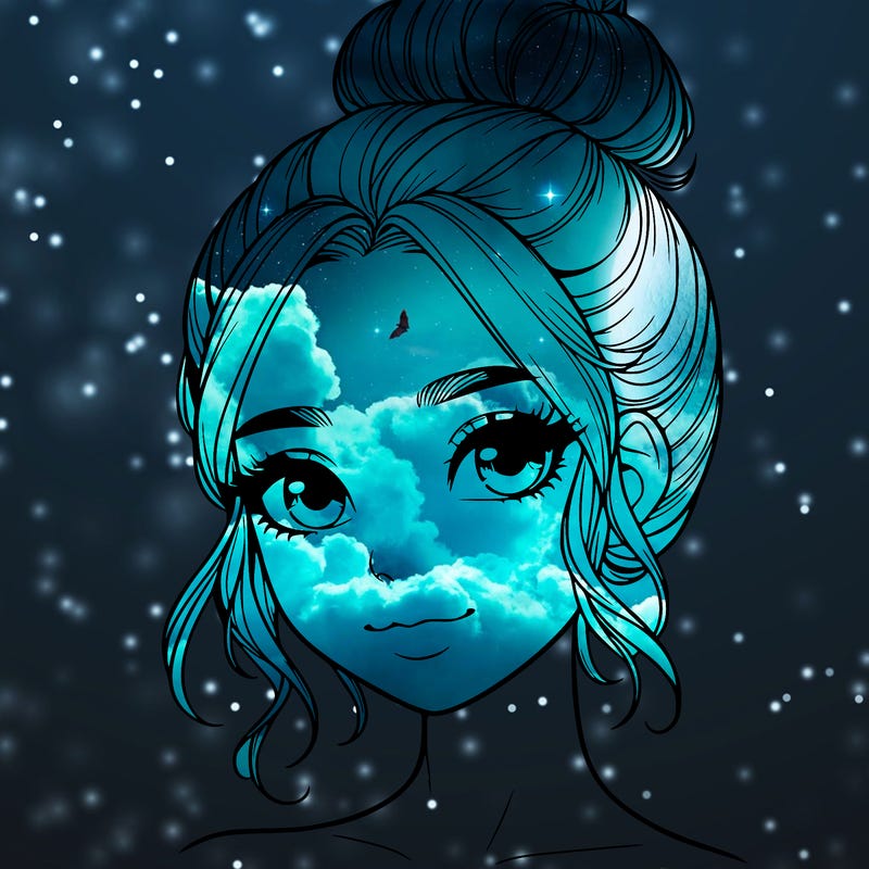 realistic pretty girl with hair in bun