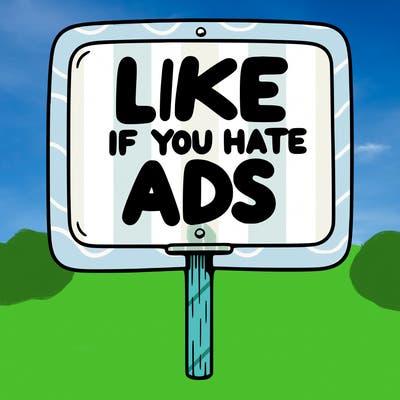 a sign that says like if you hate ads