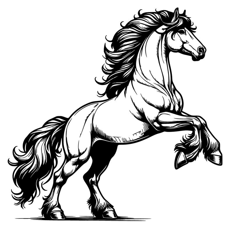 realistic stallion rising