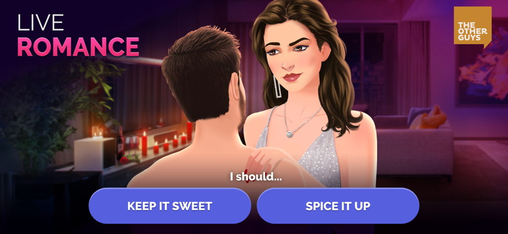 Journeys: Romance Stories - Una mujer tomando una decisión romántica en el juego Journeys Romance Stories