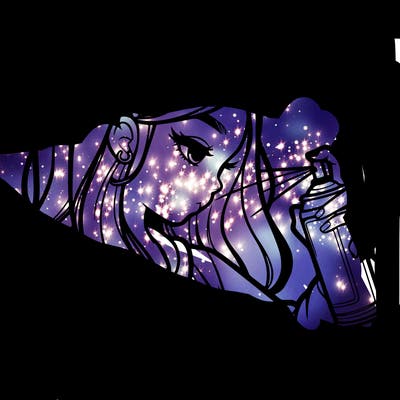 a realistic girl spray painting