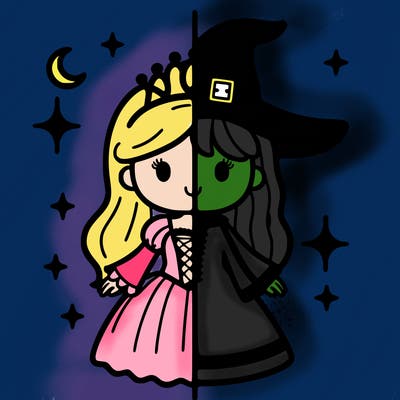 split princess and witch