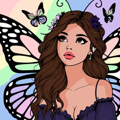 butterfly fairy realistic girl