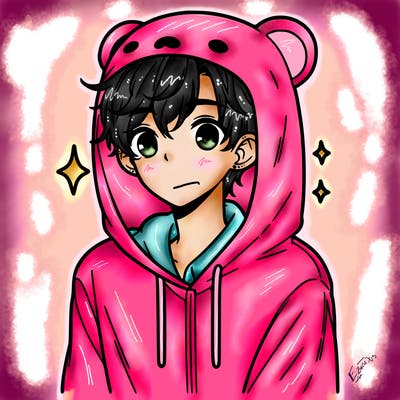 a 17 year old boy in a cute animal hoodie