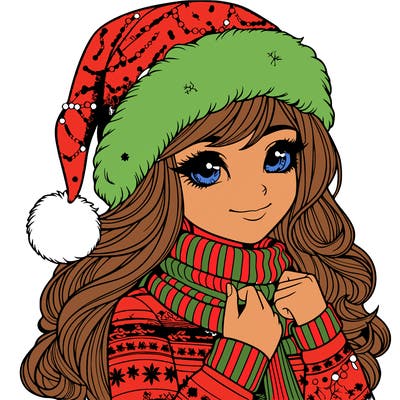 realistic christmas girl