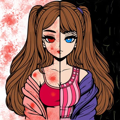 realistic girl split