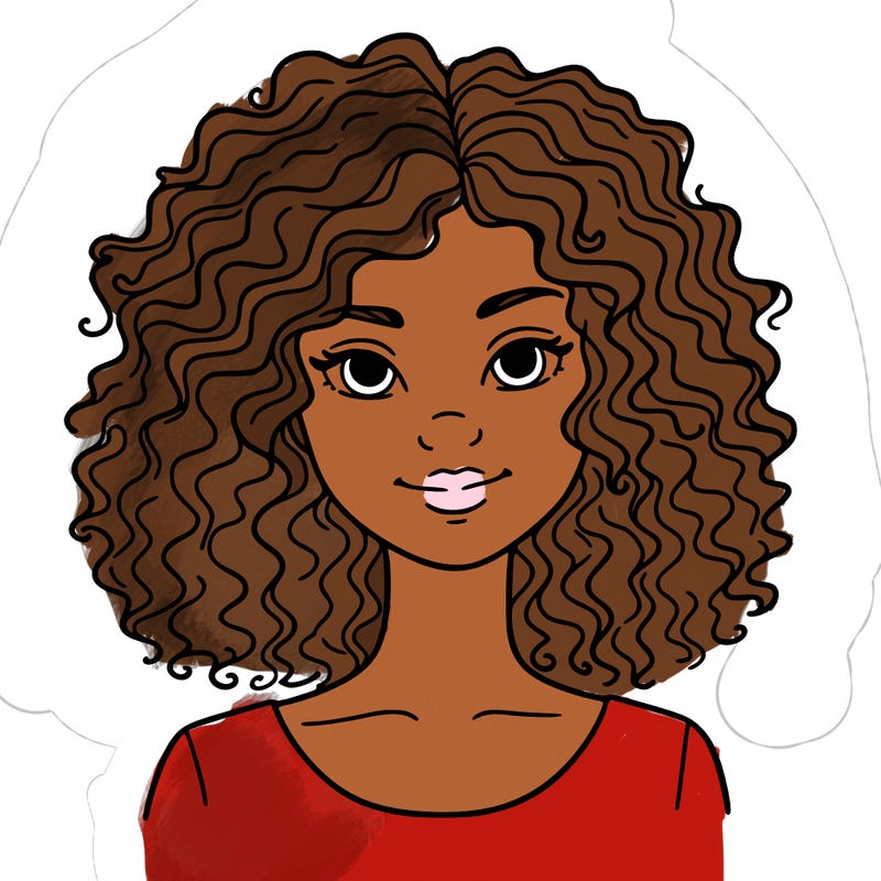 woman with curly hair